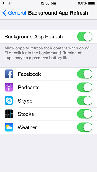 iOS 8 - Background app refresh