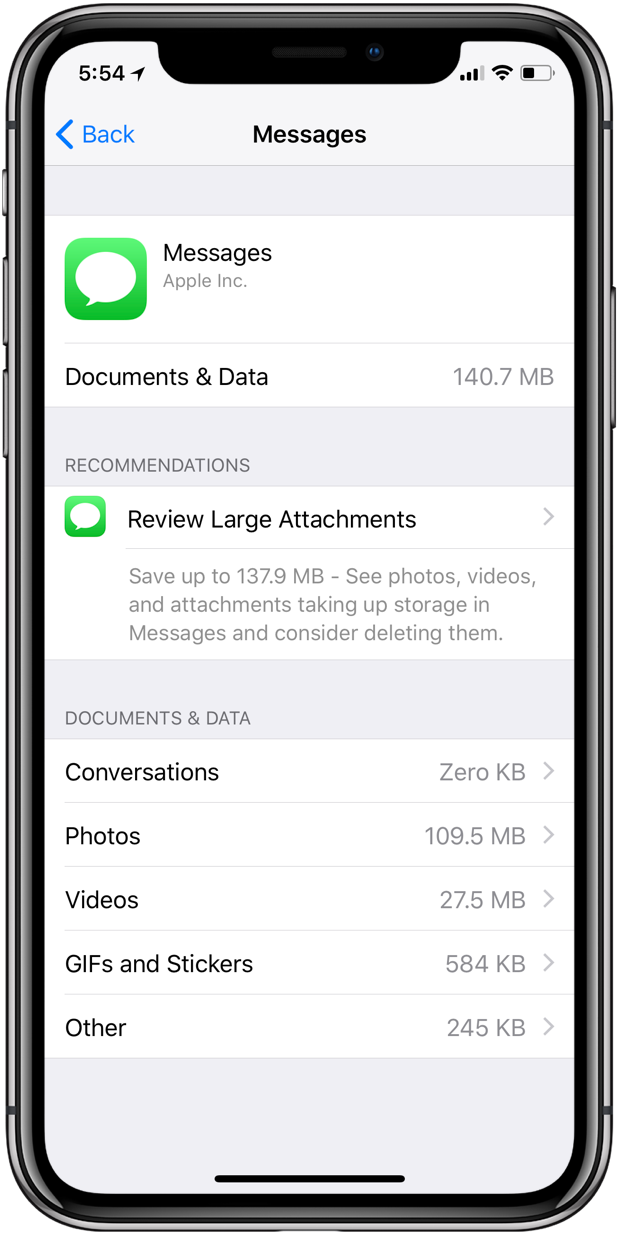Apple Messages iCloud sync storage consumption
