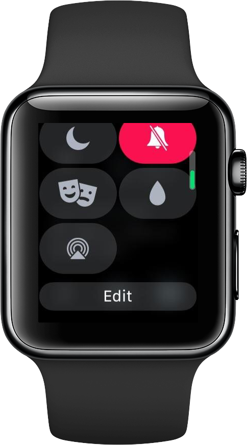 The new Edit button at the bottom of the Apple Watch Control Center